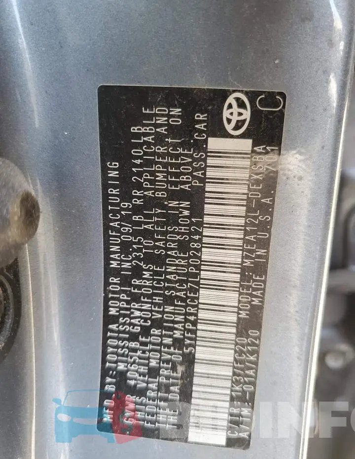 5YFP4RCE7LP028421 Photo# 12