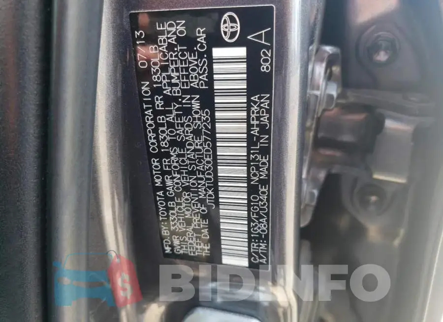 JTDKTUD30ED577235 Photo# 13