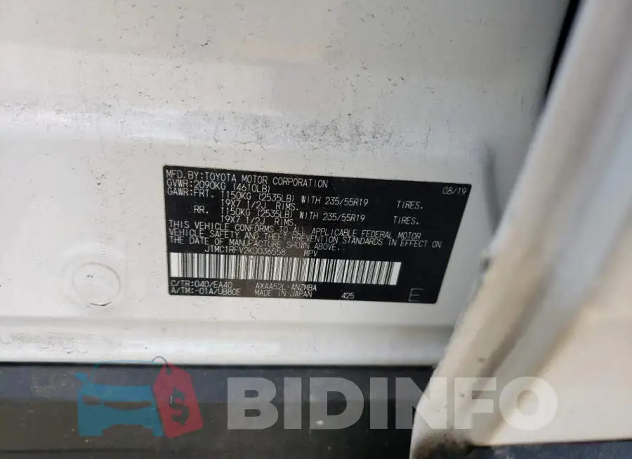 JTMC1RFV2KD036558 Photo# 12