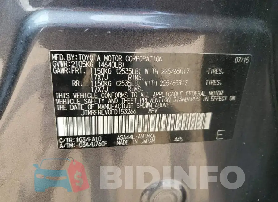 JTMRFREV0FD153266 Photo# 13