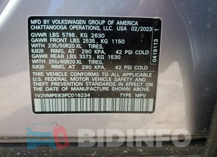 1V2VMPE83PC016234 Photo# 12