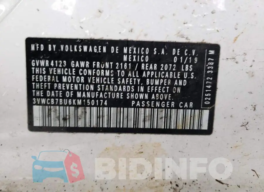 3VWCB7BU6KM150174 Photo# 13