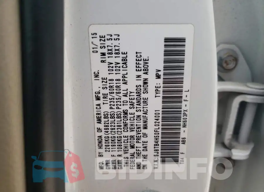 5J8TB4H50FL024001 Photo# 12