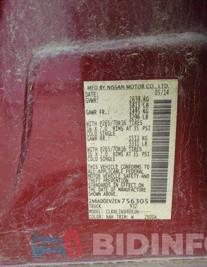 1N6AD0EV2EN756305 Photo# 12