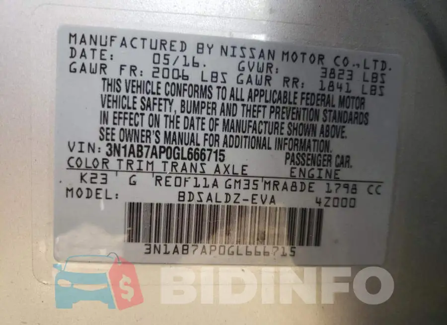 3N1AB7AP0GL666715 Photo# 12