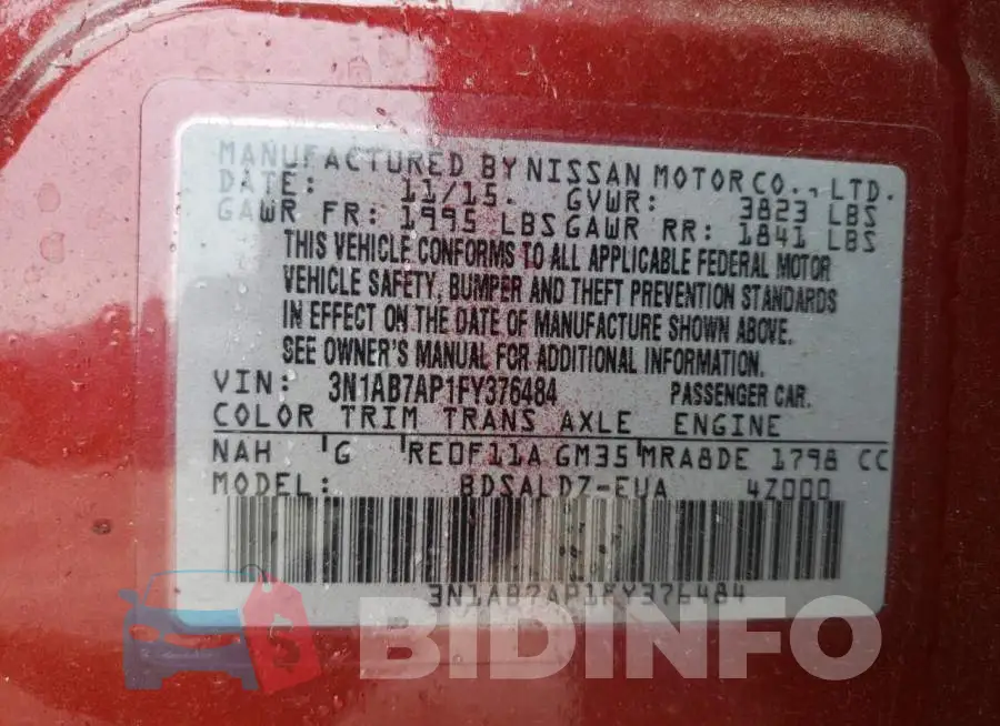 3N1AB7AP1FY376484 Photo# 12