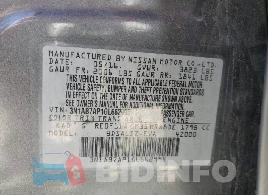 3N1AB7AP1GL662995 Photo# 12