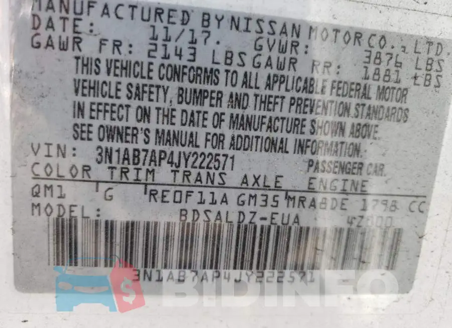 3N1AB7AP4JY222571 Photo# 12