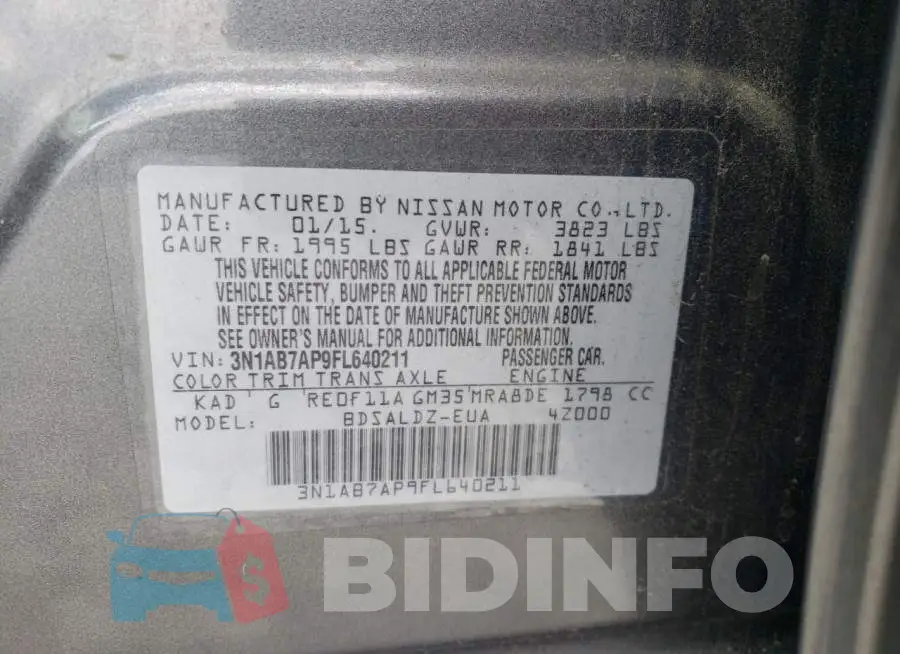 3N1AB7AP9FL640211 Photo# 12