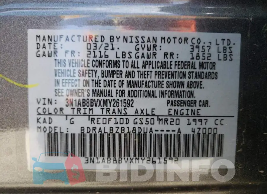 3N1AB8BVXMY261592 Photo# 12