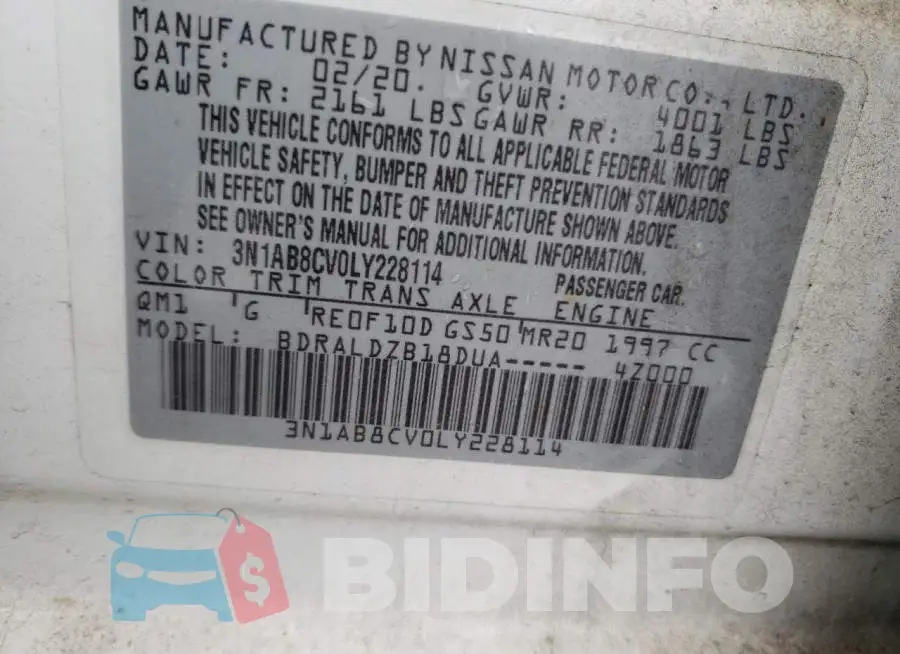 3N1AB8CV0LY228114 Photo# 12