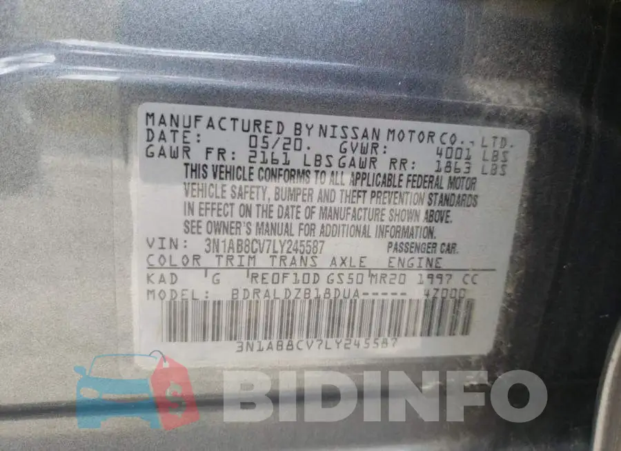 3N1AB8CV7LY245587 Photo# 10