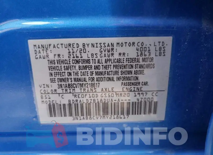 3N1AB8CV7MY218617 Photo# 12
