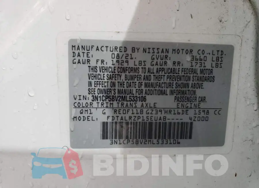 3N1CP5BV2ML533106 Photo# 12