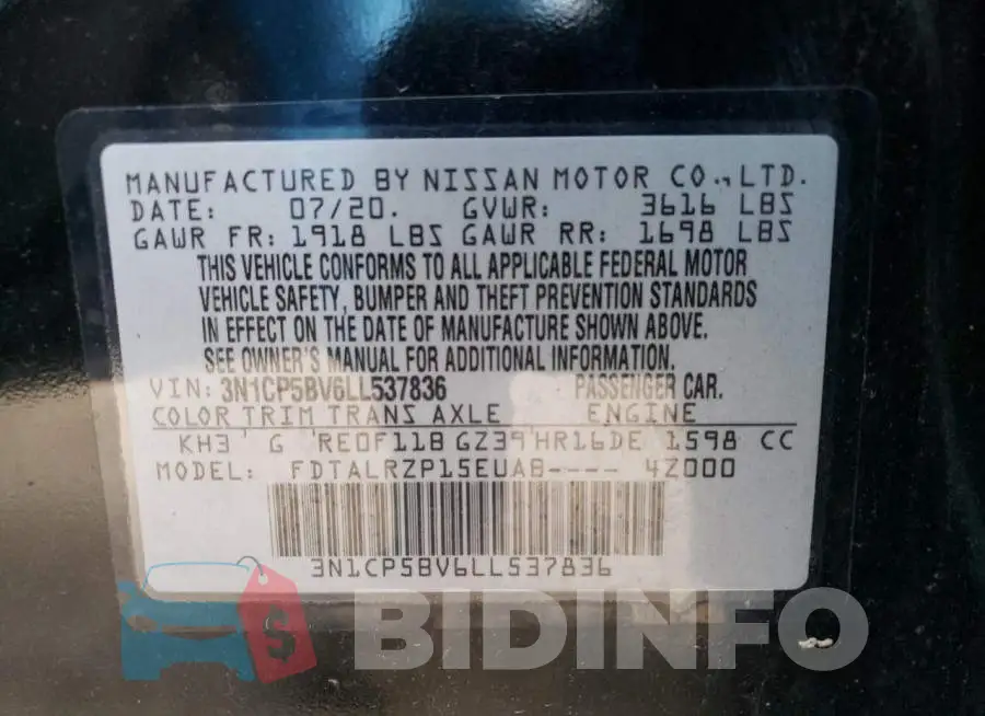3N1CP5BV6LL537836 Photo# 13