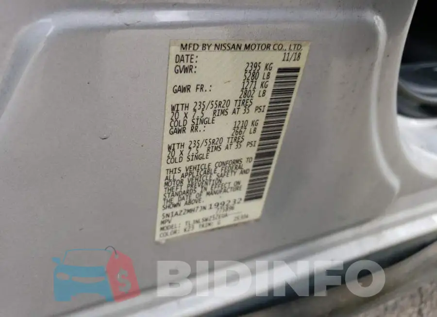 5N1AZ2MH7JN199232 Photo# 14