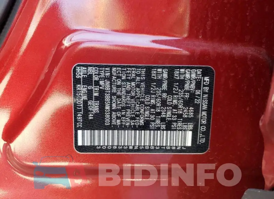 JN8BT3BB5NW338003 Photo# 14