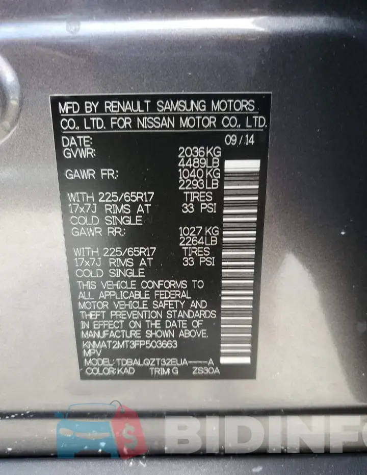 KNMAT2MT3FP503663 Photo# 13