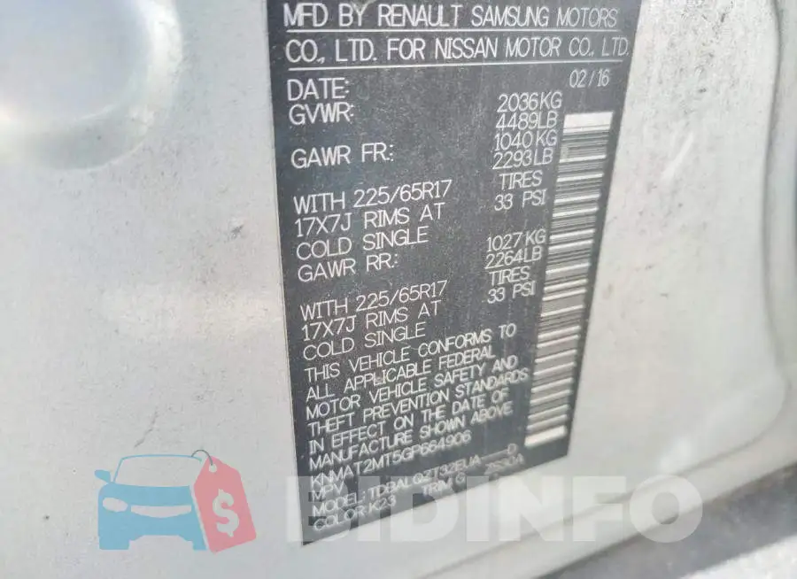 KNMAT2MT5GP664906 Photo# 13
