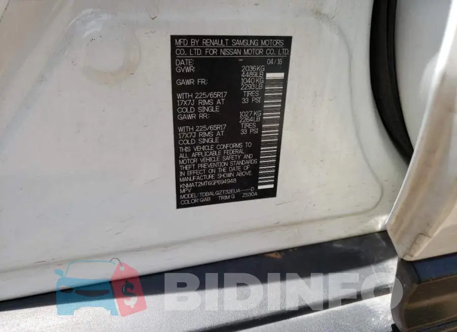 KNMAT2MT6GP694948 Photo# 14