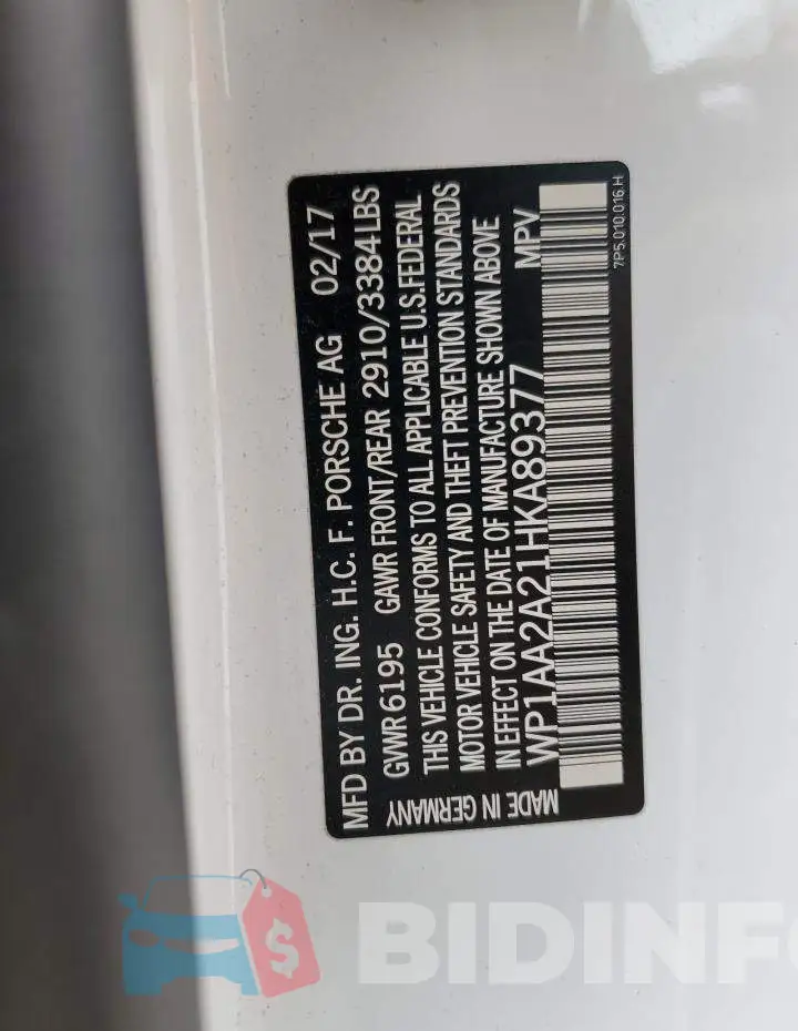 WP1AA2A21HKA89377 Photo# 13