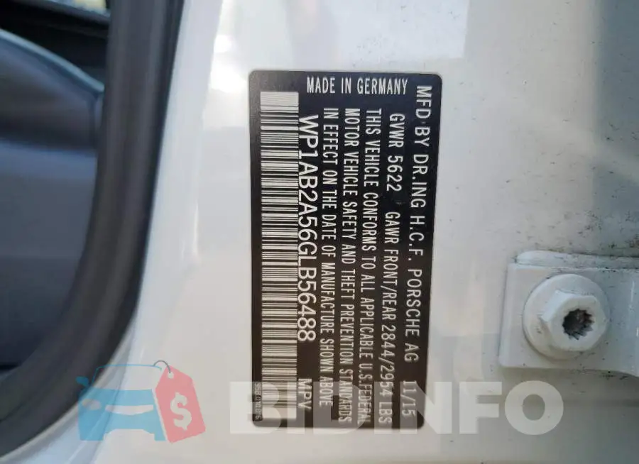 WP1AB2A56GLB56488 Photo# 13
