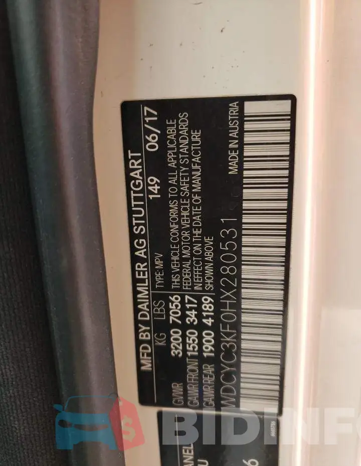 WDCYC3KF0HX280531 Photo# 12