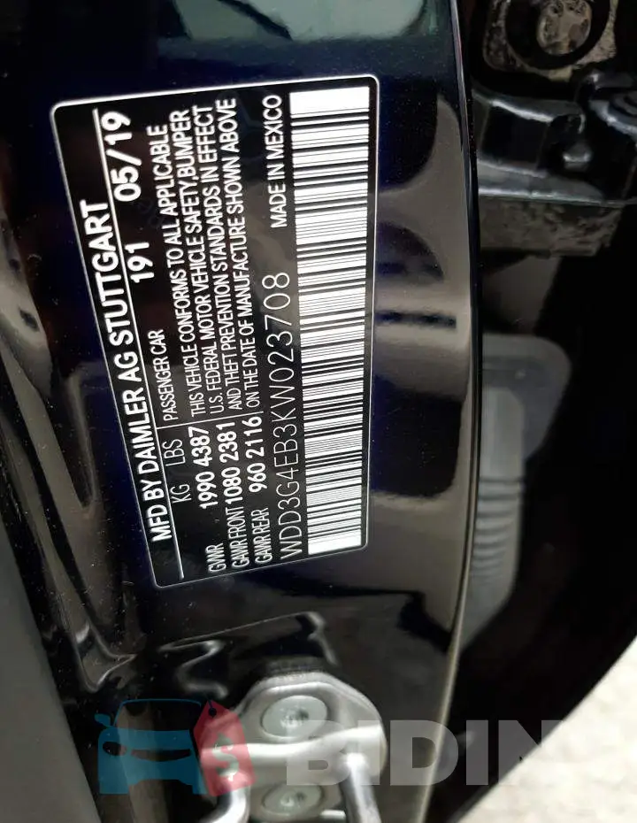 WDD3G4EB3KW023708 Photo# 12