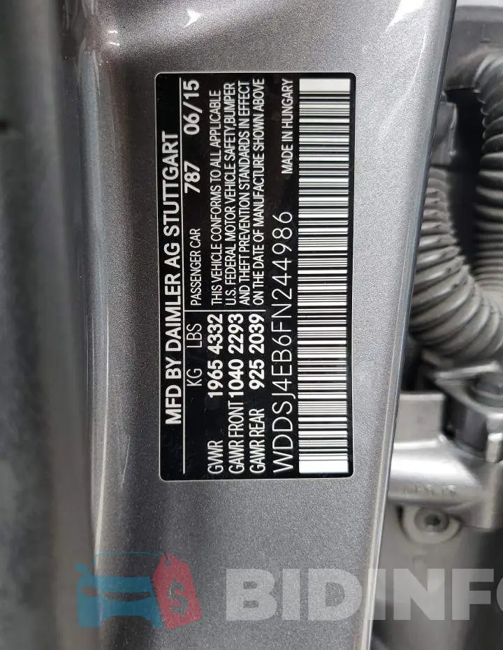 WDDSJ4EB6FN244986 Photo# 12