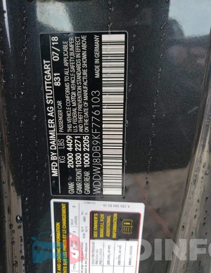 WDDWJ8DB9KF776103 Photo# 12