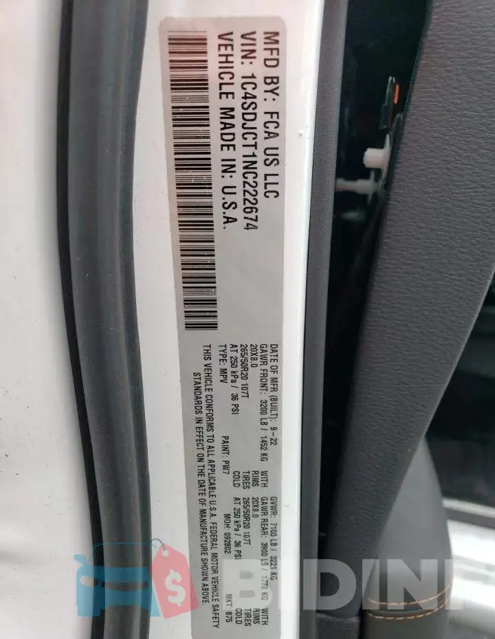 1C4SDJCT1NC222674 Photo# 13