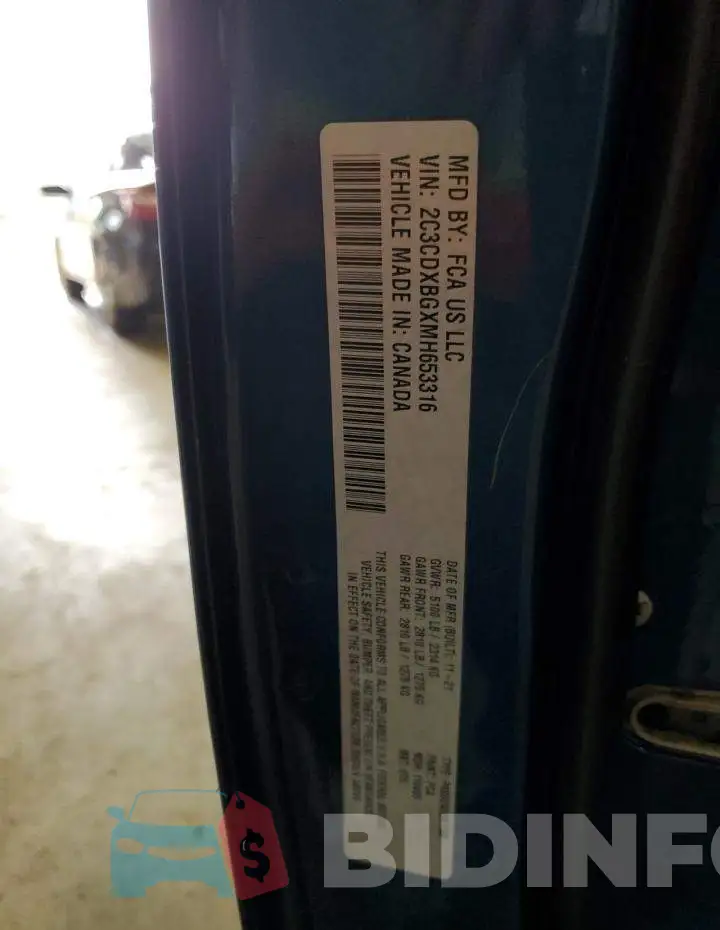 2C3CDXBGXMH653316 Photo# 13