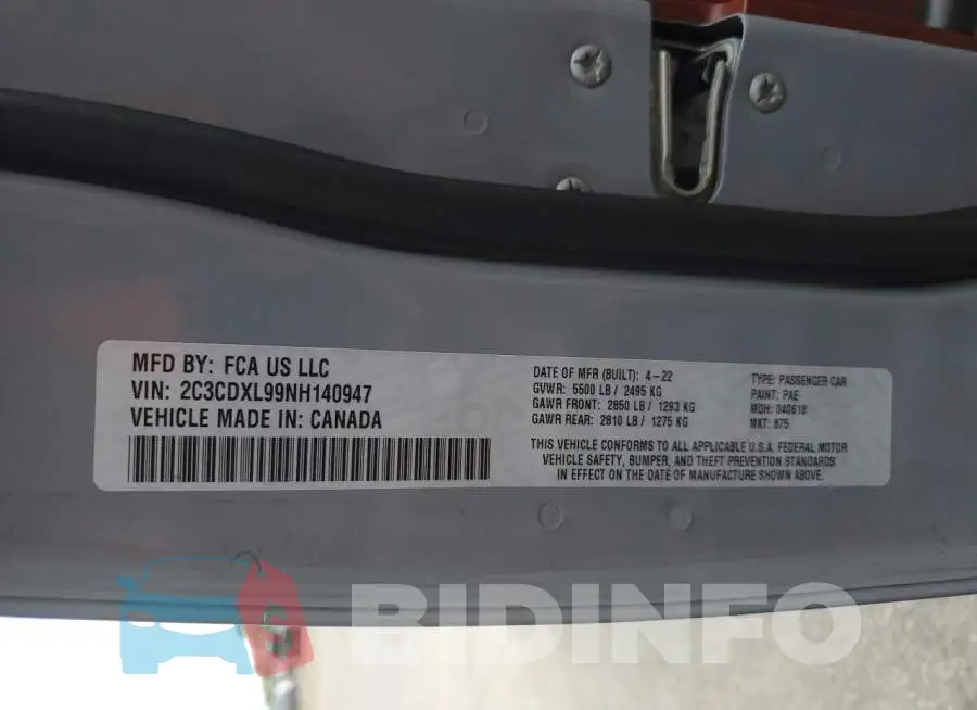 2C3CDXL99NH140947 Photo# 12