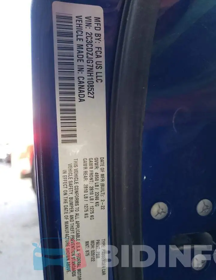 2C3CDZJG7NH108527 Photo# 12