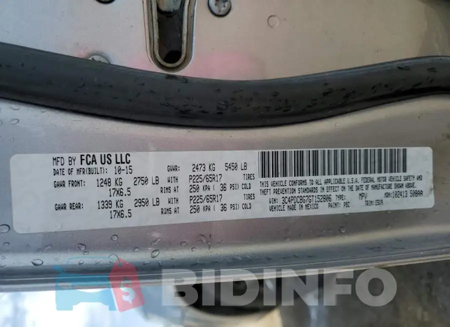 3C4PDCBG7GT152806 Photo# 14