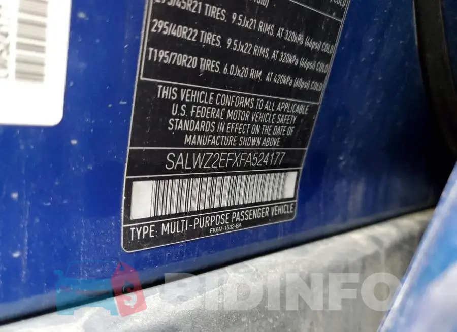 SALWZ2EFXFA524177 Photo# 12