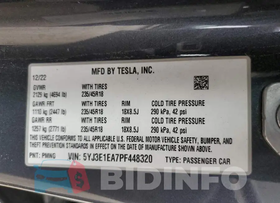 5YJ3E1EA7PF448320 Photo# 12