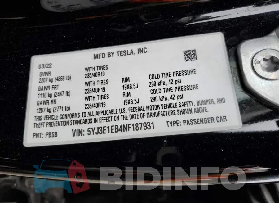 5YJ3E1EB4NF187931 Photo# 13