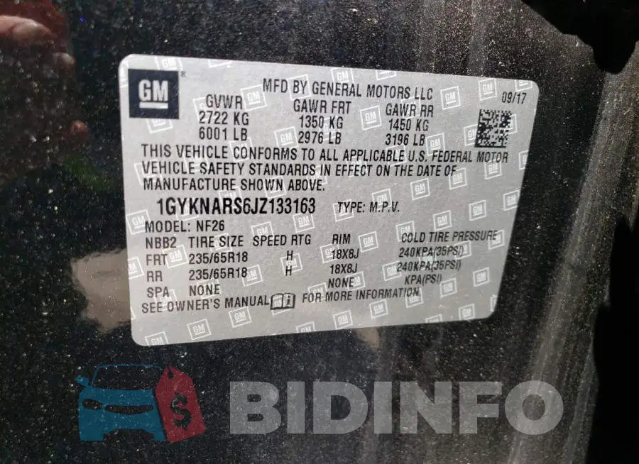 1GYKNARS6JZ133163 Photo# 13