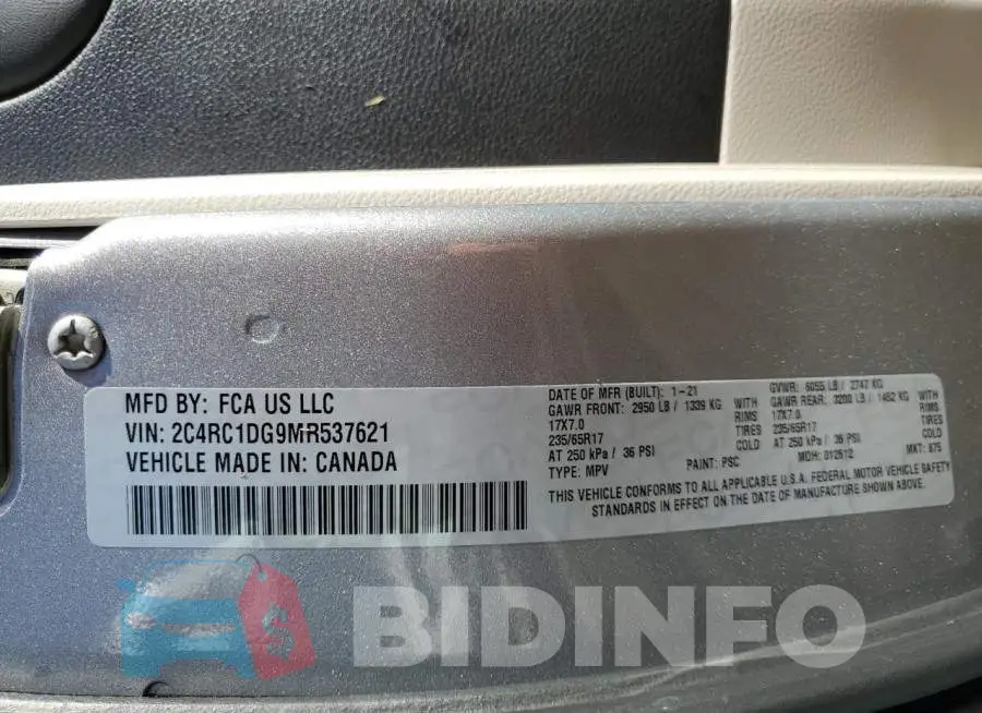 2C4RC1DG9MR537621 Photo# 14