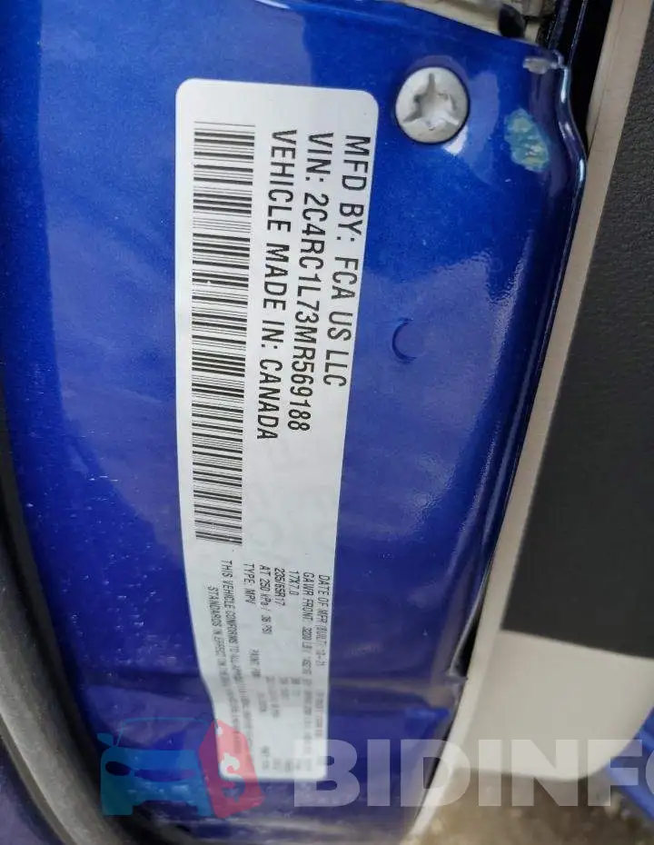 2C4RC1L73MR569188 Photo# 12