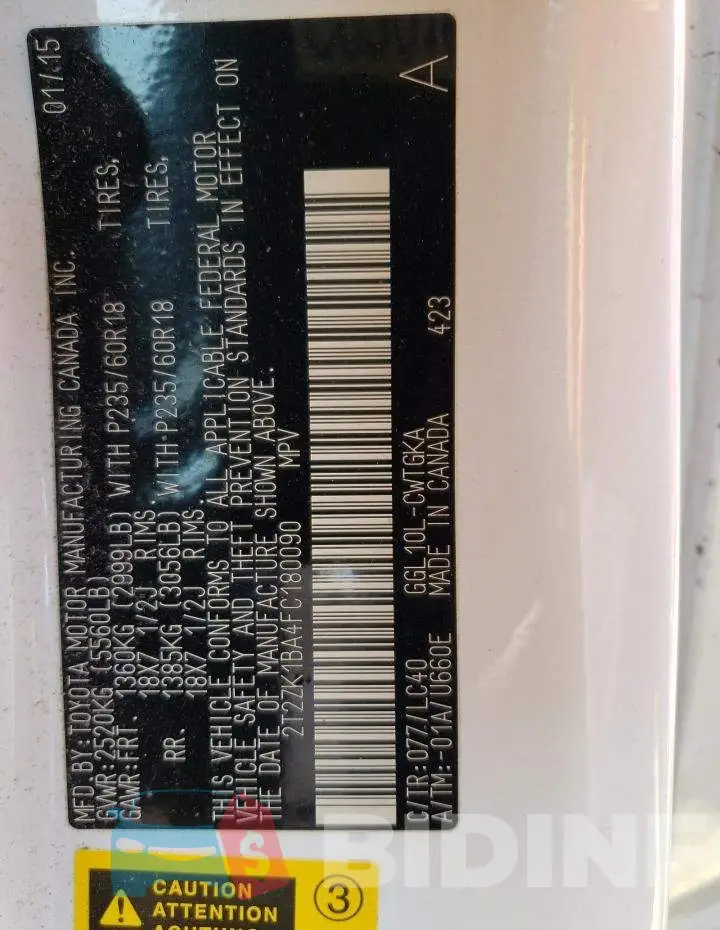 2T2ZK1BA4FC180090 Photo# 12