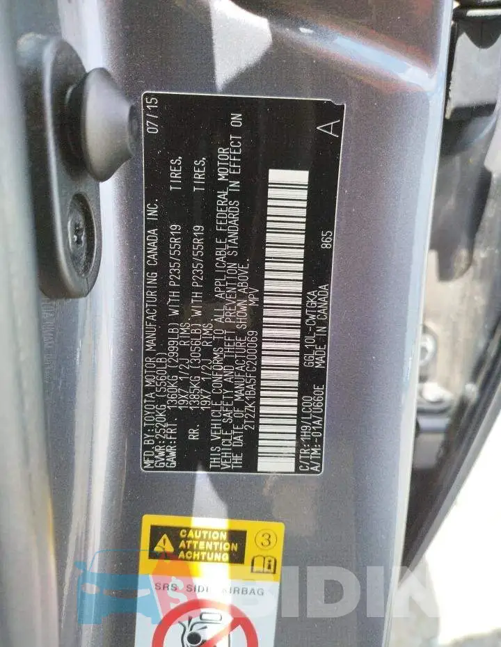2T2ZK1BA5FC200069 Photo# 12