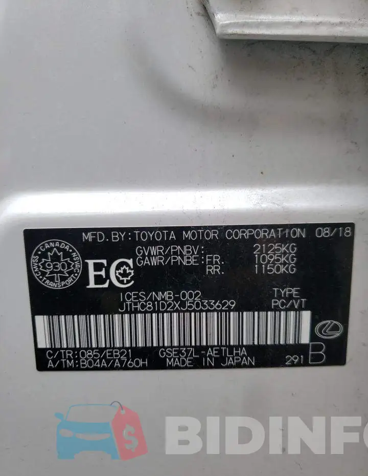 JTHC81D2XJ5033629 Photo# 13