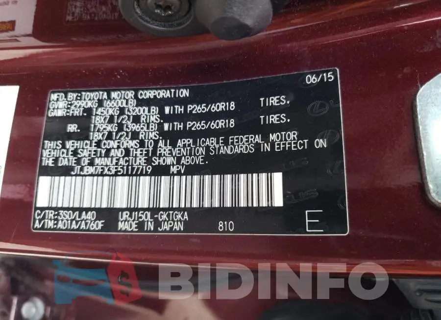 JTJBM7FX3F5117719 Photo# 13