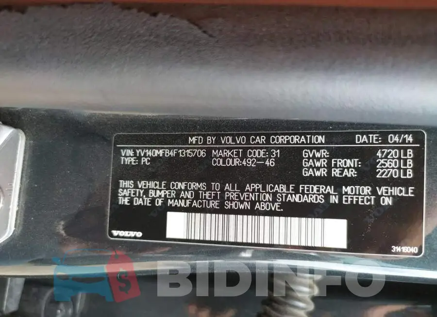 YV140MFB4F1315706 Photo# 12