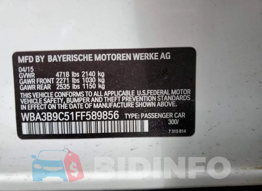 WBA3B9C51FF589856 Photo# 12