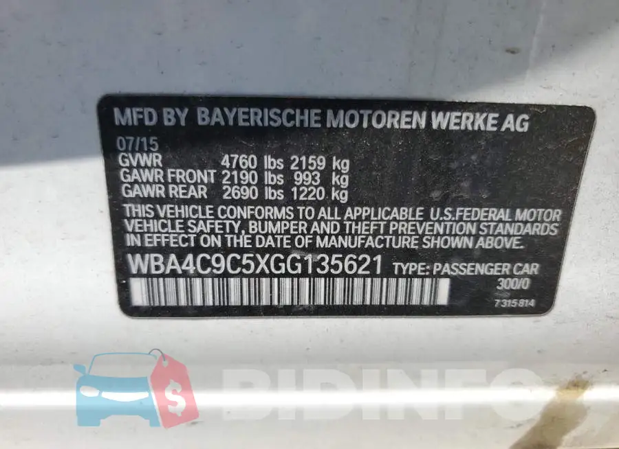 WBA4C9C5XGG135621 Photo# 12