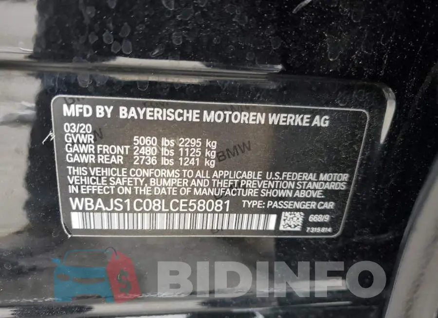 WBAJS1C08LCE58081 Photo# 13