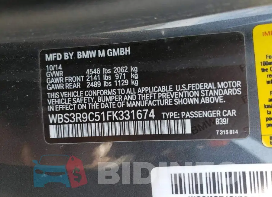 WBS3R9C51FK331674 Photo# 12